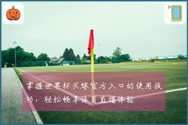 掌握世界杯买球官方入口的使用技巧，轻松畅享体育直播体验